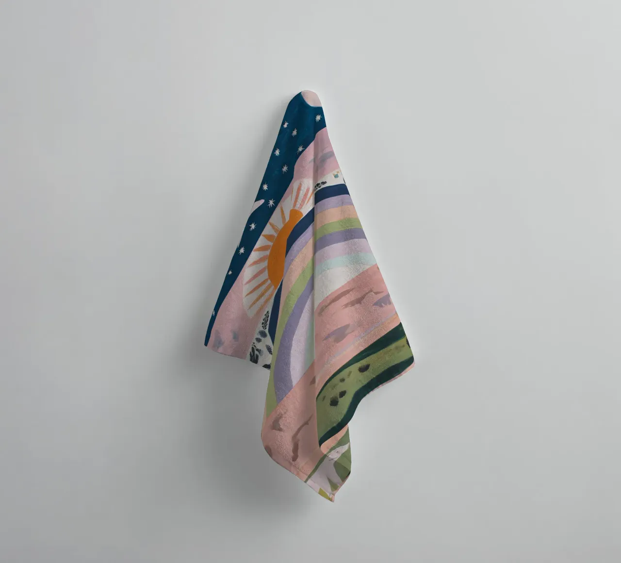 Boho Regenboog Print badhanddoek van Boheme