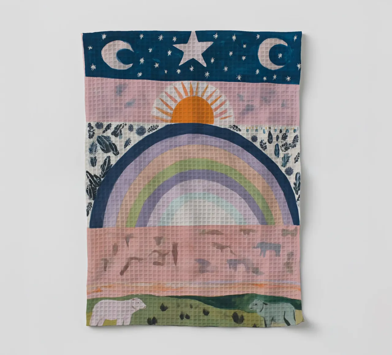 Boho Regenboog Print theedoek van Boheme