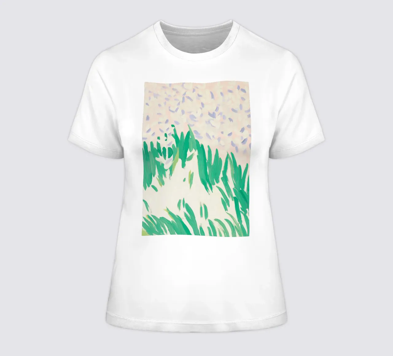 Abstract Botanical Print, Floral art, Green Wall Art women's fitted t-shirt by Boheme