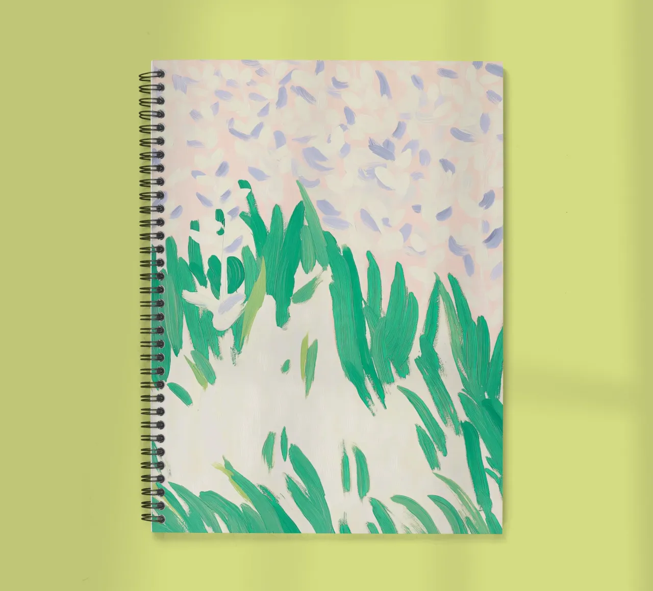 Abstrakter botanischer Druck, florale Kunst, grüne Wandkunst Ringbuch von Boheme