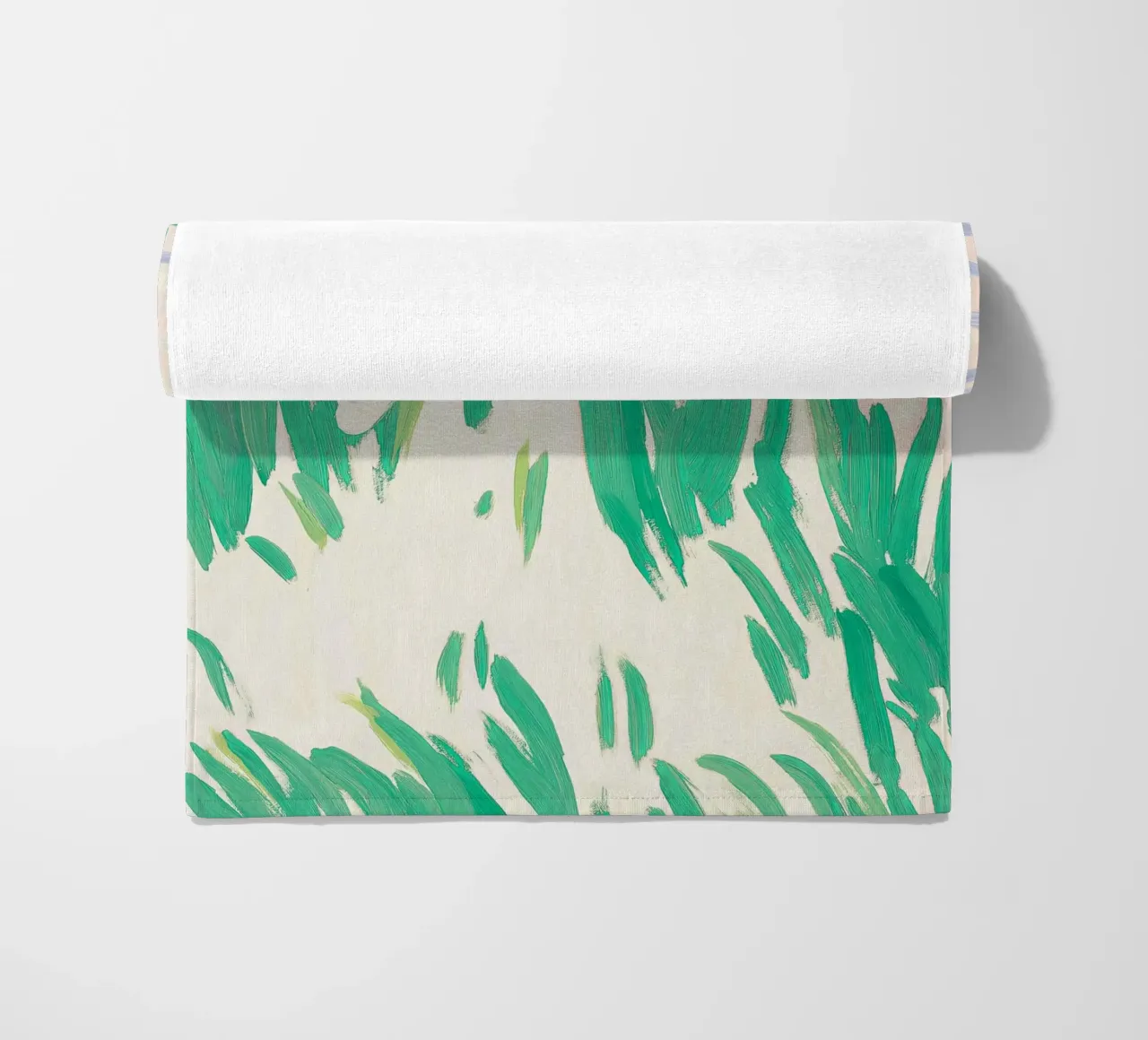 Impression botanique abstraite, art floral, art mural vert serviette de plage de Boheme