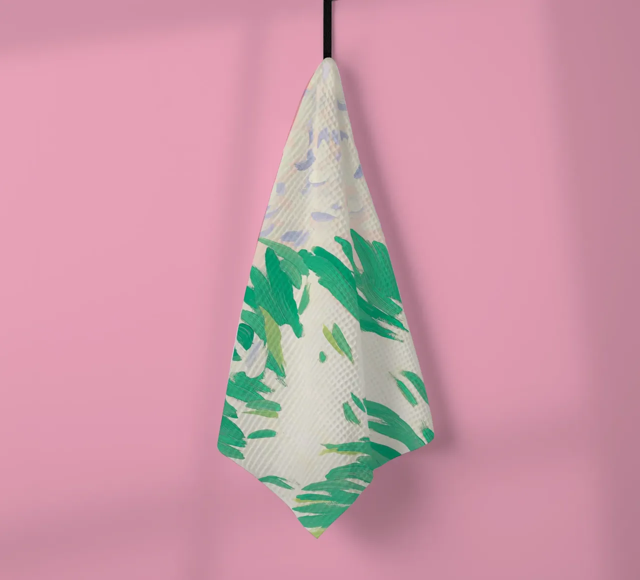 Abstracte Botanische Print, Bloemsierkunst, Groene Muurkunst theedoek van Boheme