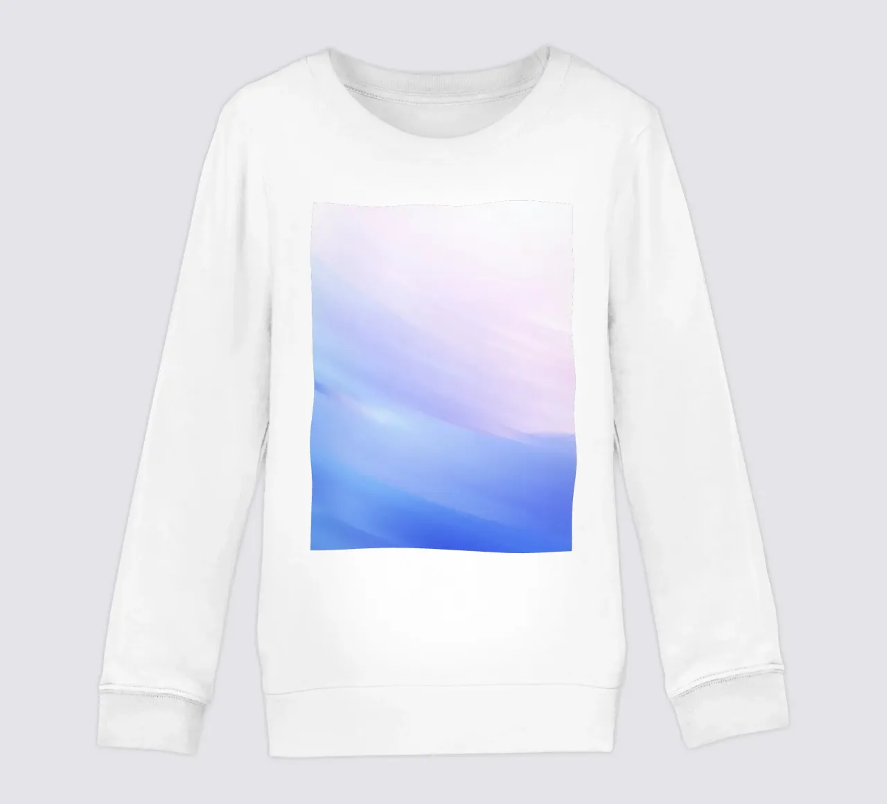 Abstract swirl of blue and pink colors creating a dreamy art kids sweatshirt by DesignDoodle