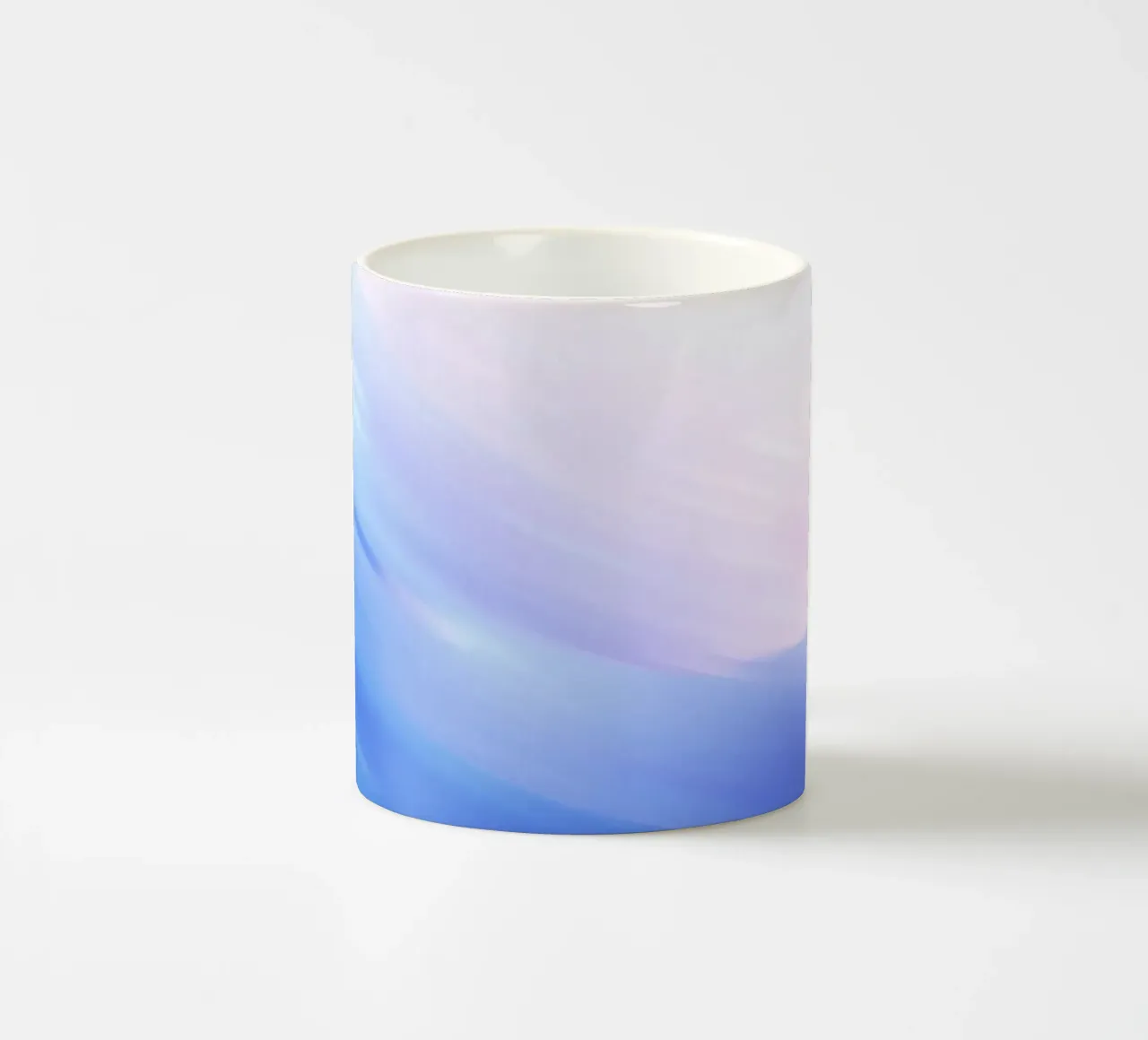 Abstract swirl of blue and pink colors creating a dreamy art ceramic mug by DesignDoodle