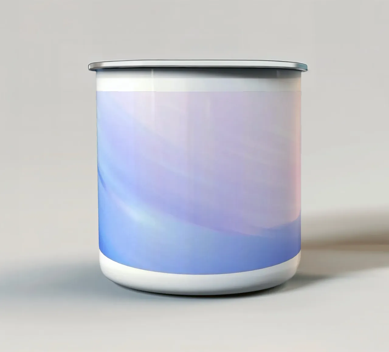 Abstract swirl of blue and pink colors creating a dreamy art enamel mug by DesignDoodle