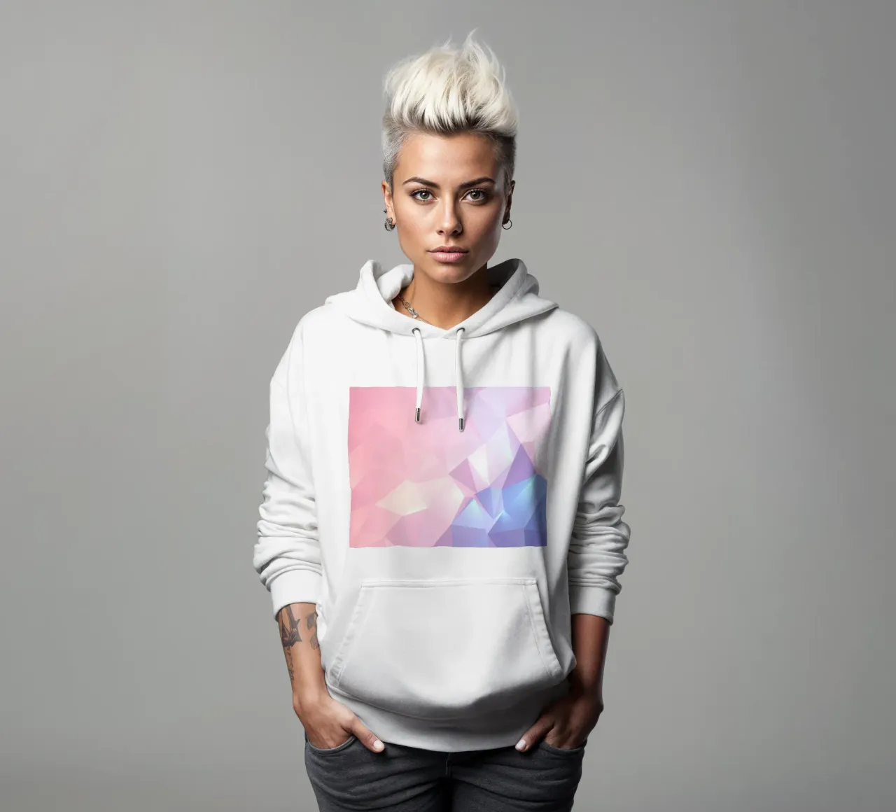 geometric pattern with soft pastels creating calming atmosph hoodie by DesignDoodle