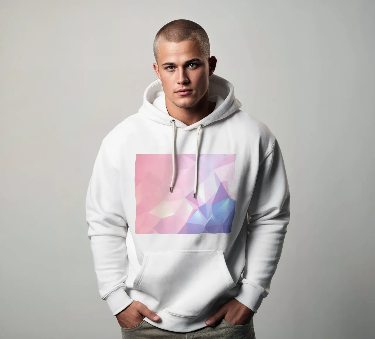 geometric pattern with soft pastels creating calming atmosph hoodie by DesignDoodle