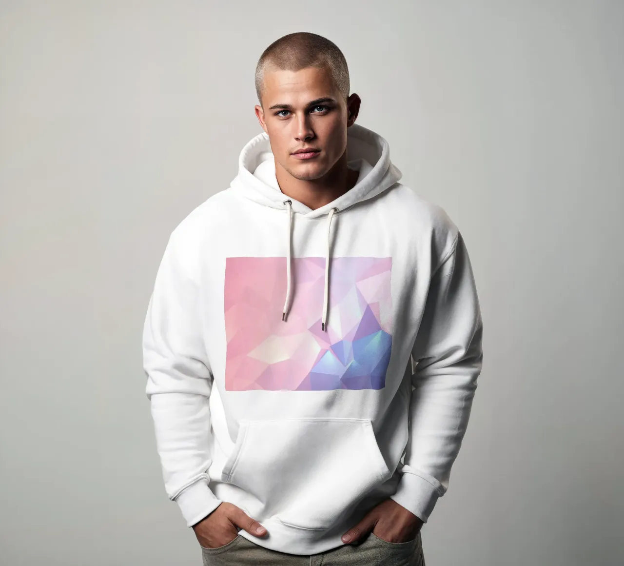 geometric pattern with soft pastels creating calming atmosph hoodie by DesignDoodle