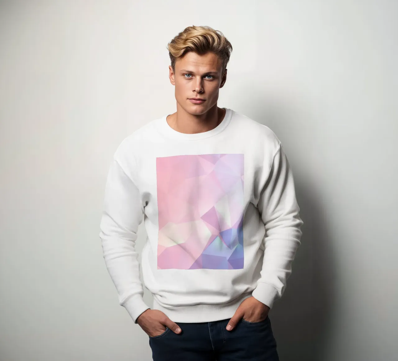 geometric pattern with soft pastels creating calming atmosph sweatshirt by DesignDoodle