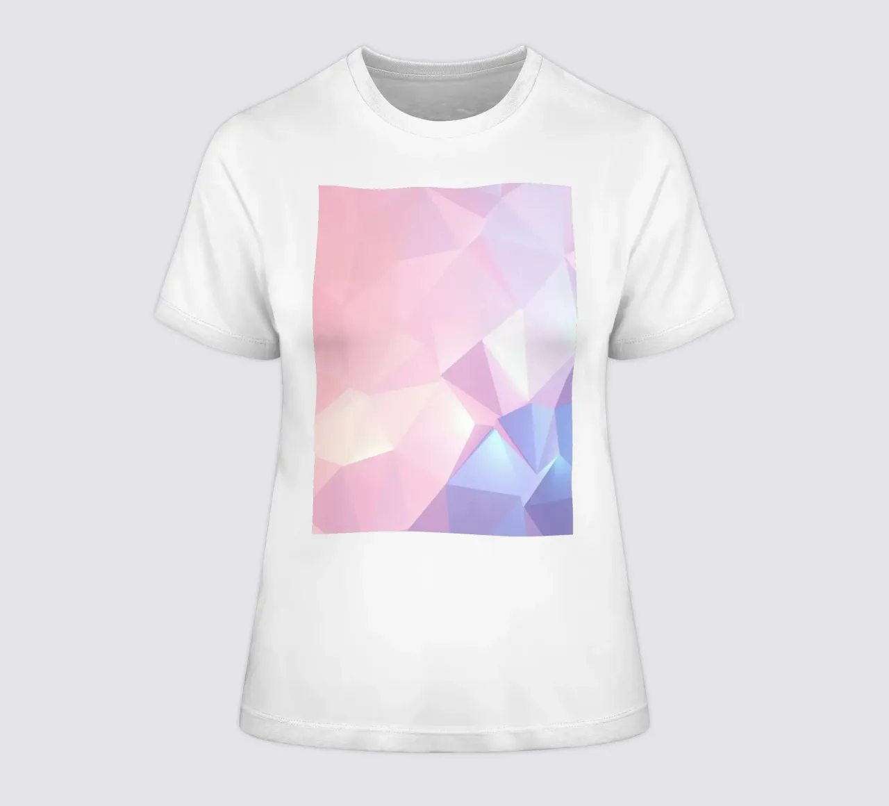 geometric pattern with soft pastels creating calming atmosph women's fitted t-shirt by DesignDoodle