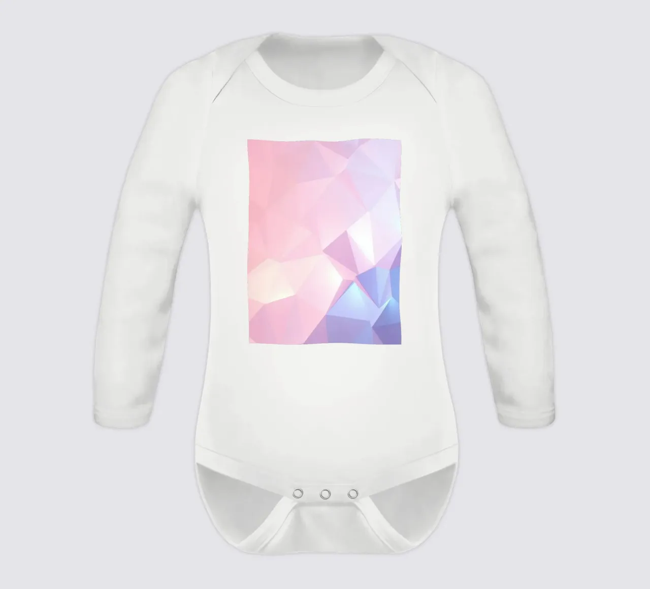 geometric pattern with soft pastels creating calming atmosph long-sleeve baby romper by DesignDoodle