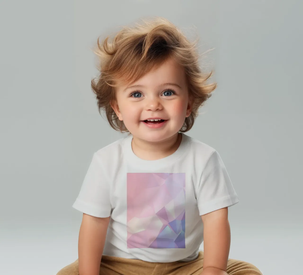 geometric pattern with soft pastels creating calming atmosph baby t-shirt by DesignDoodle