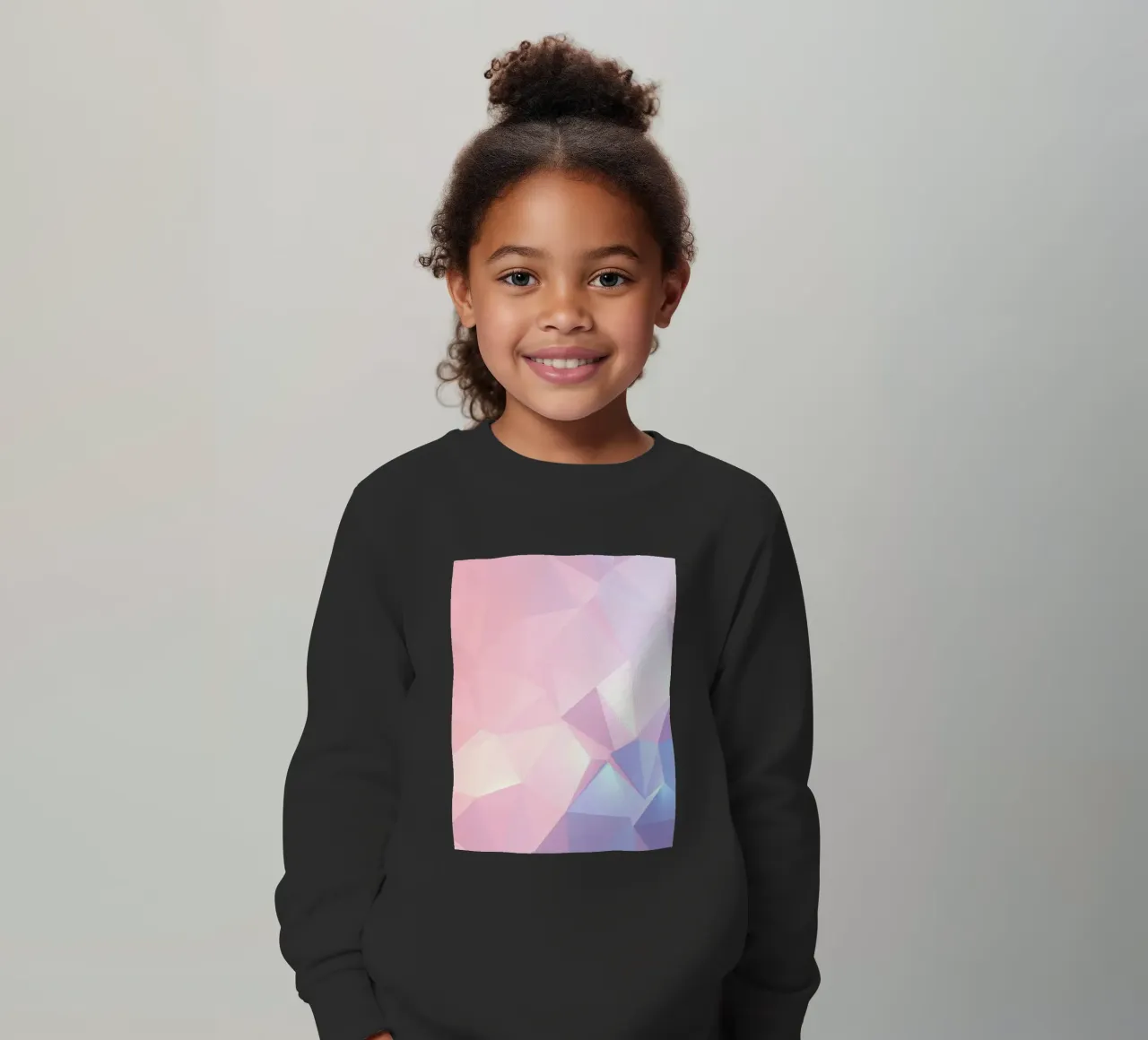 geometric pattern with soft pastels creating calming atmosph kids sweatshirt by DesignDoodle
