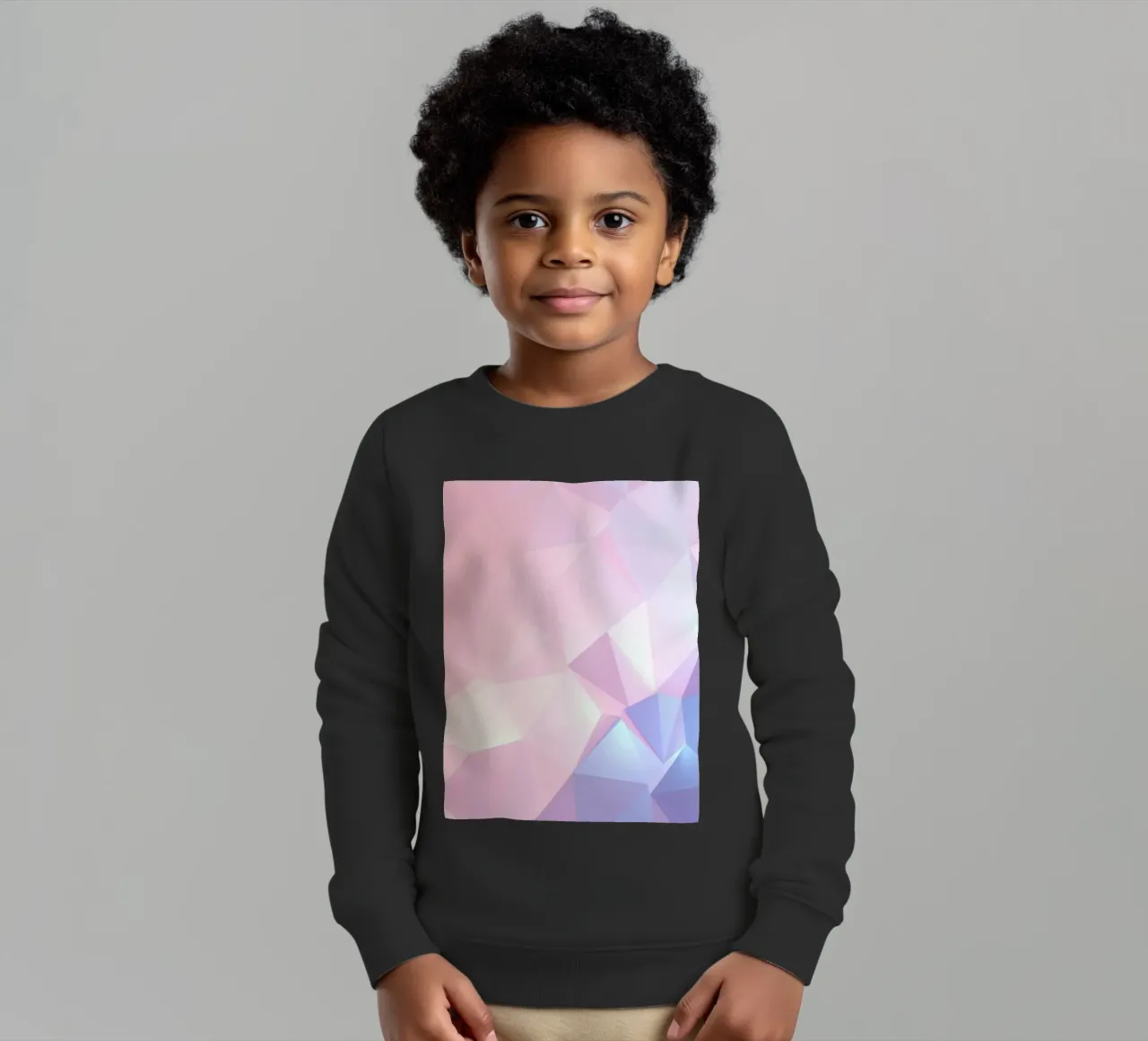 geometric pattern with soft pastels creating calming atmosph kids sweatshirt by DesignDoodle