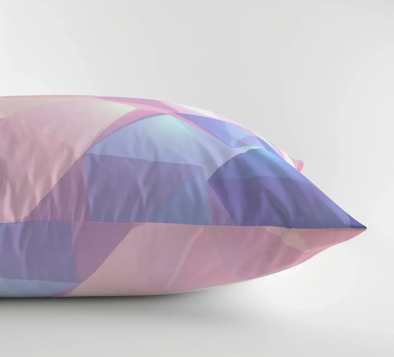 geometric pattern with soft pastels creating calming atmosph decorative cushion by DesignDoodle