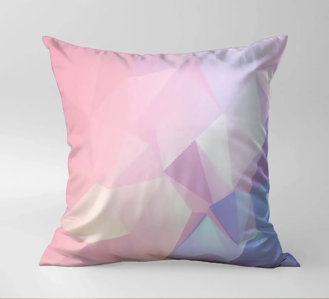 geometric pattern with soft pastels creating calming atmosph decorative cushion by DesignDoodle
