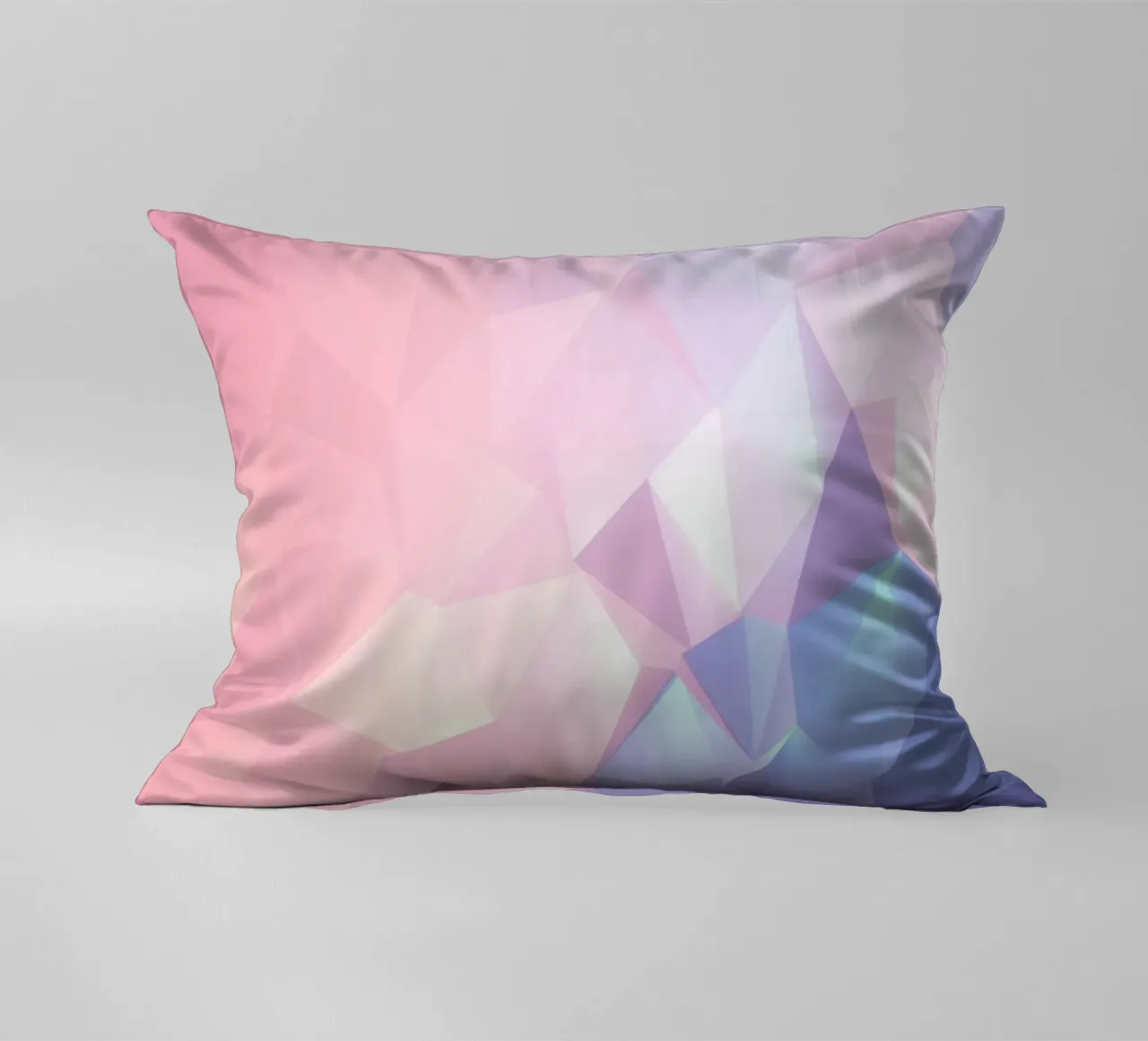 geometric pattern with soft pastels creating calming atmosph decorative cushion by DesignDoodle