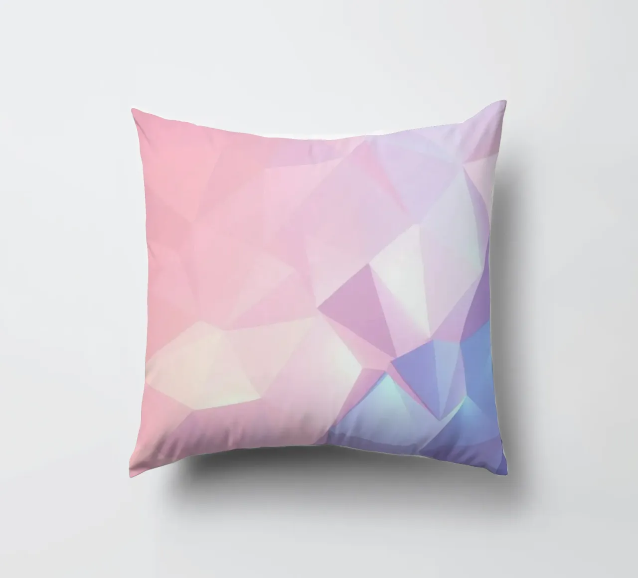 geometric pattern with soft pastels creating calming atmosph decorative cushion by DesignDoodle