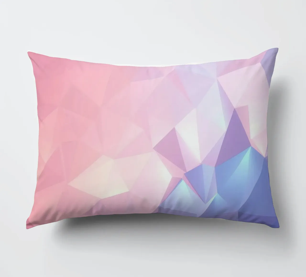 geometric pattern with soft pastels creating calming atmosph decorative cushion by DesignDoodle