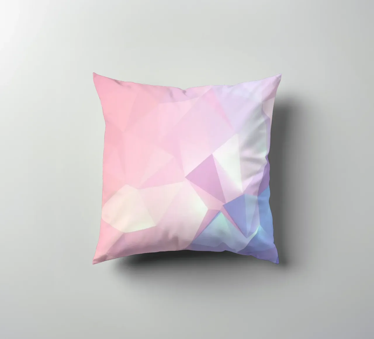 geometric pattern with soft pastels creating calming atmosph decorative cushion by DesignDoodle