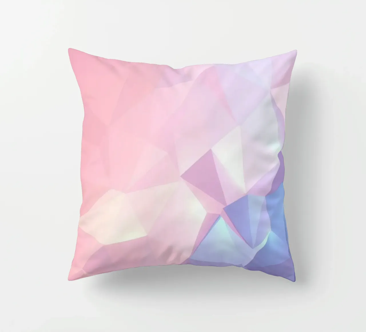 geometric pattern with soft pastels creating calming atmosph decorative cushion by DesignDoodle