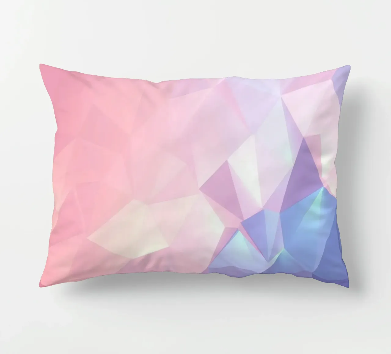 geometric pattern with soft pastels creating calming atmosph decorative cushion by DesignDoodle