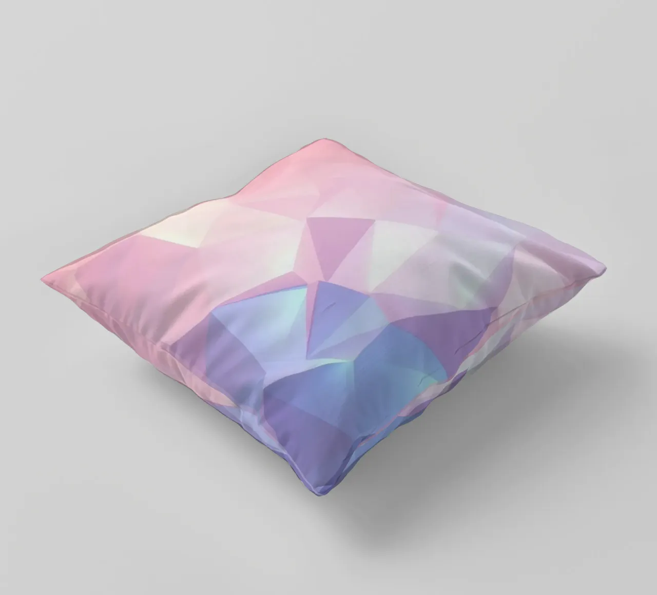 geometric pattern with soft pastels creating calming atmosph decorative cushion by DesignDoodle
