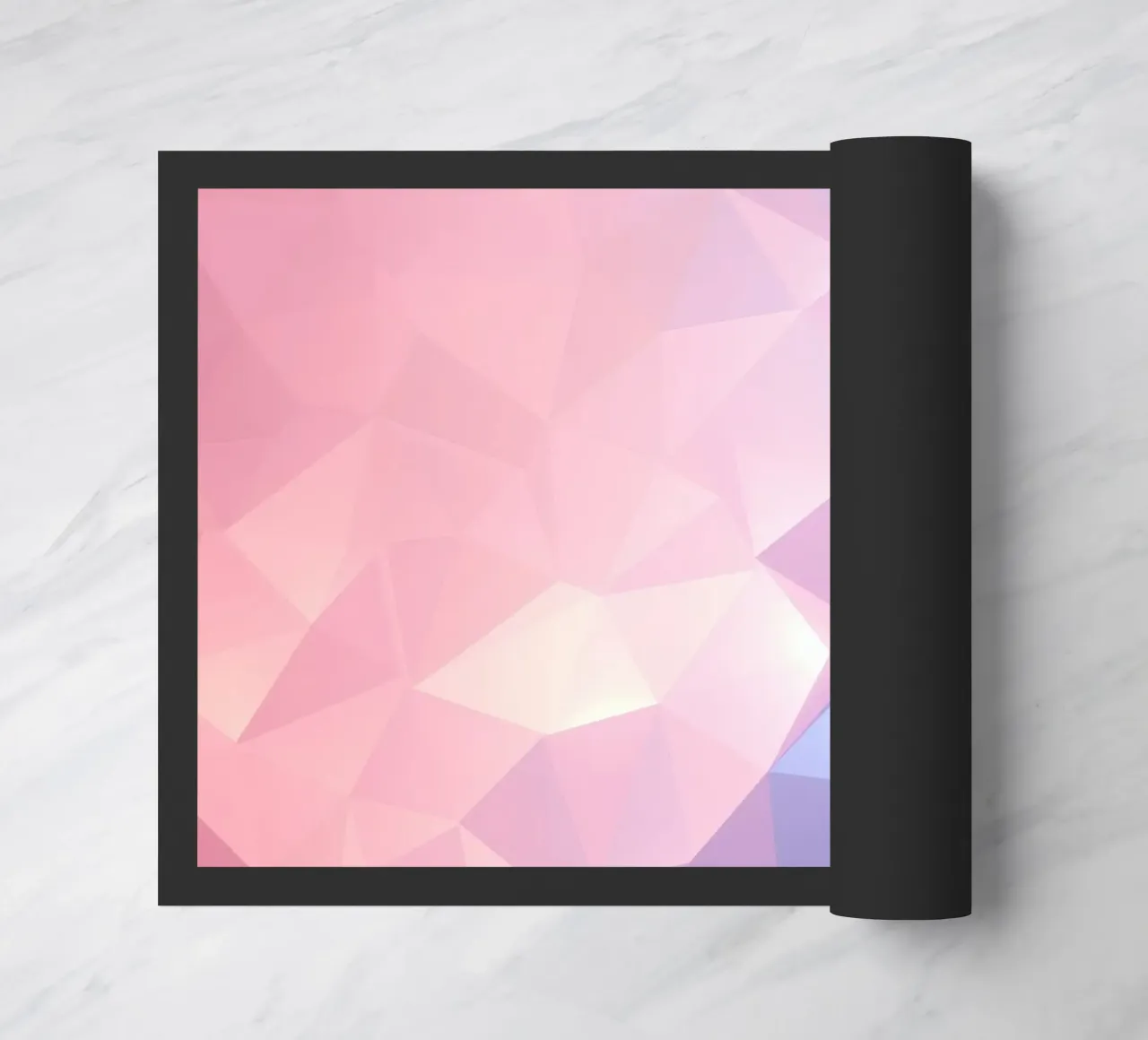 geometric pattern with soft pastels creating calming atmosph doormat by DesignDoodle