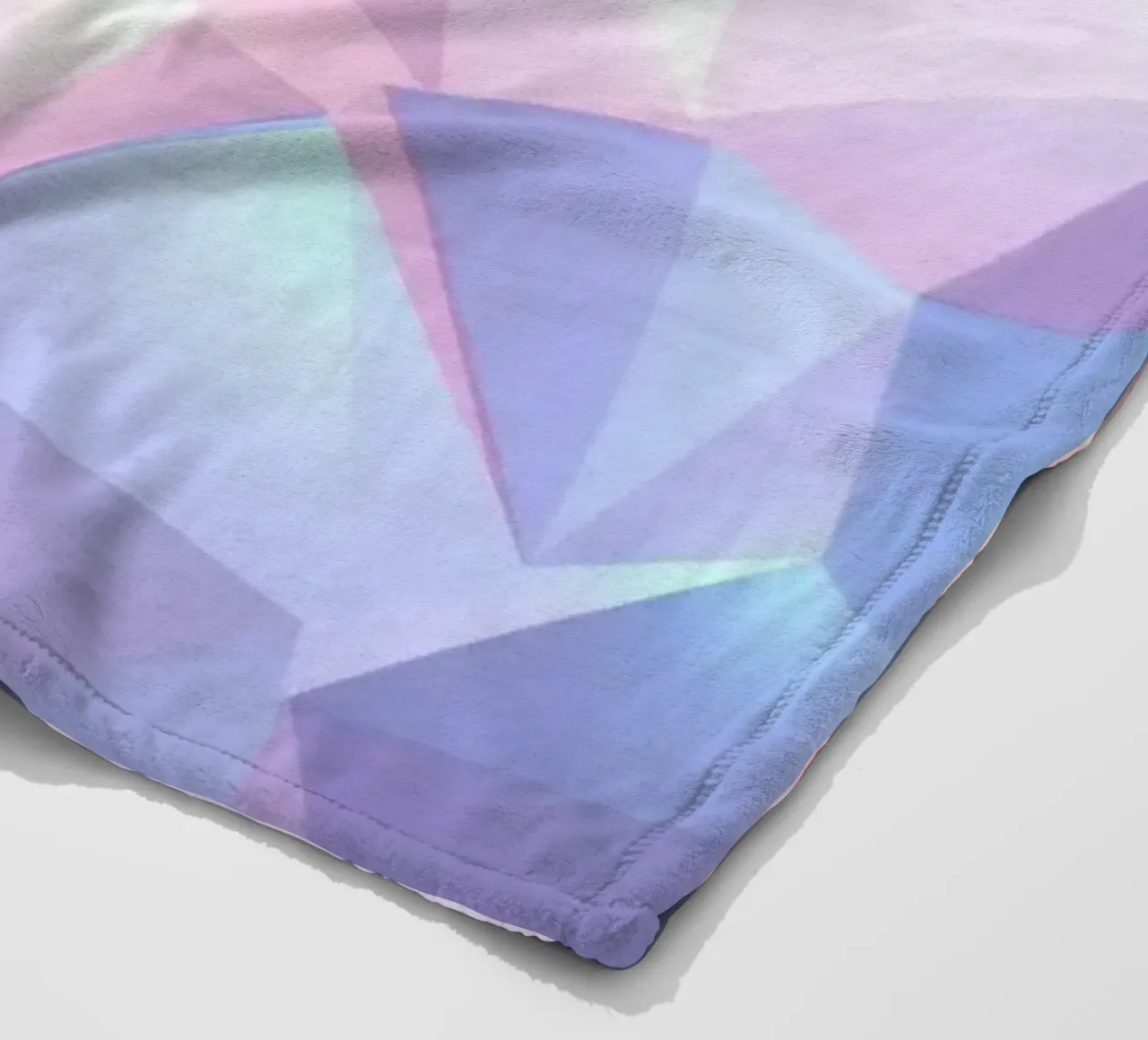 geometric pattern with soft pastels creating calming atmosph fleece blanket by DesignDoodle