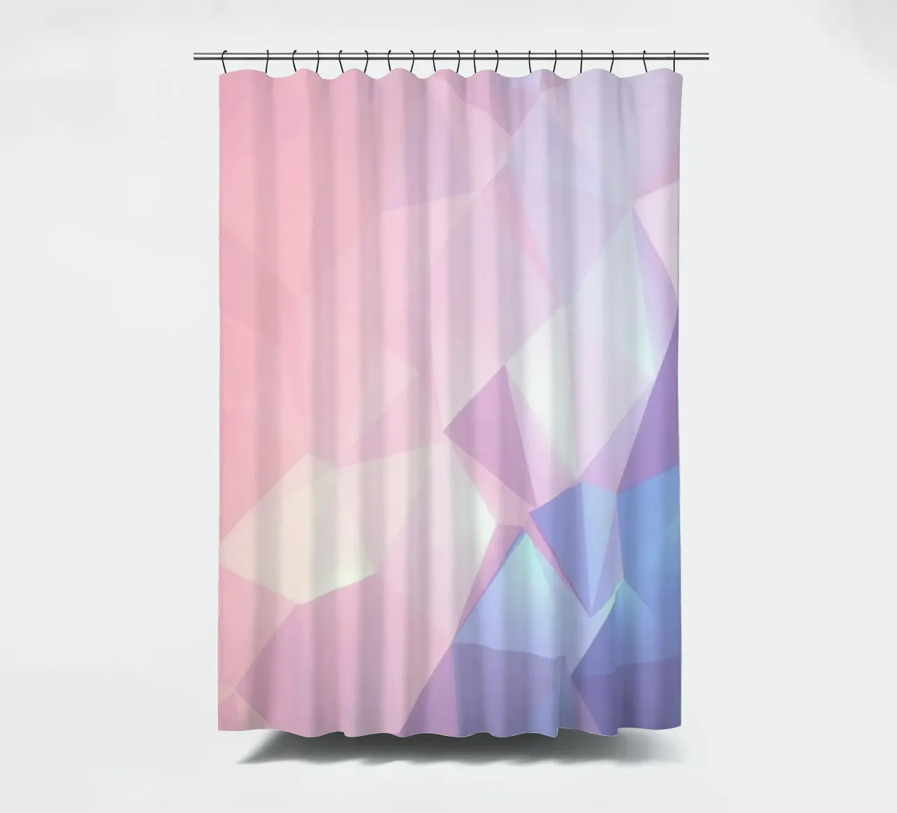 geometric pattern with soft pastels creating calming atmosph shower curtain by DesignDoodle