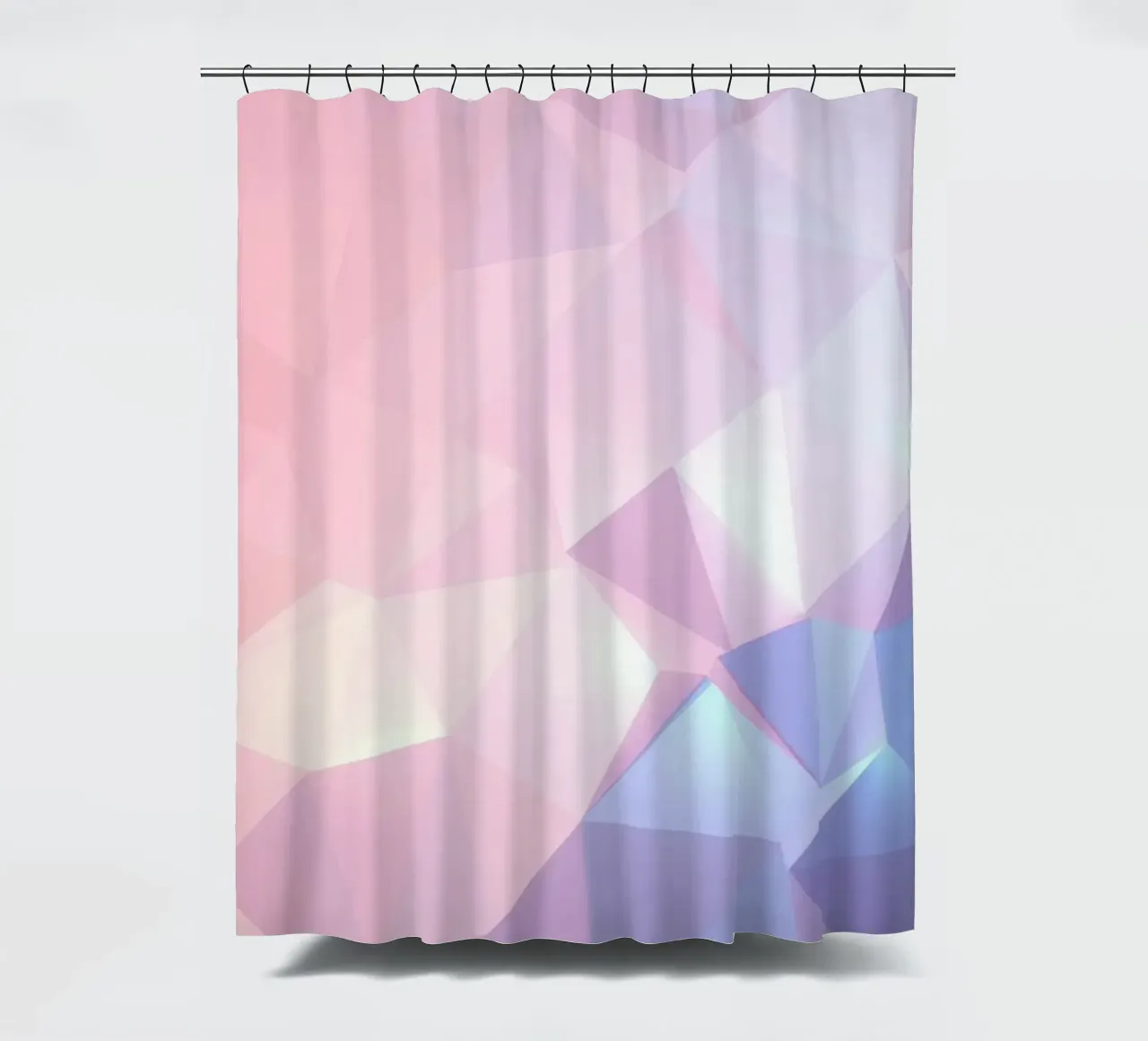 geometric pattern with soft pastels creating calming atmosph shower curtain by DesignDoodle