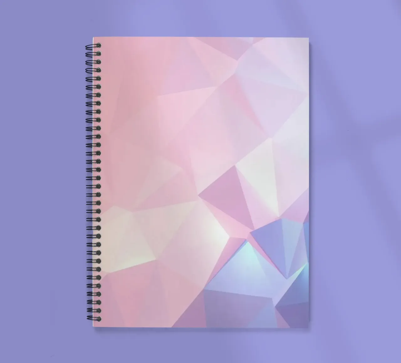 geometric pattern with soft pastels creating calming atmosph spiral notebook by DesignDoodle