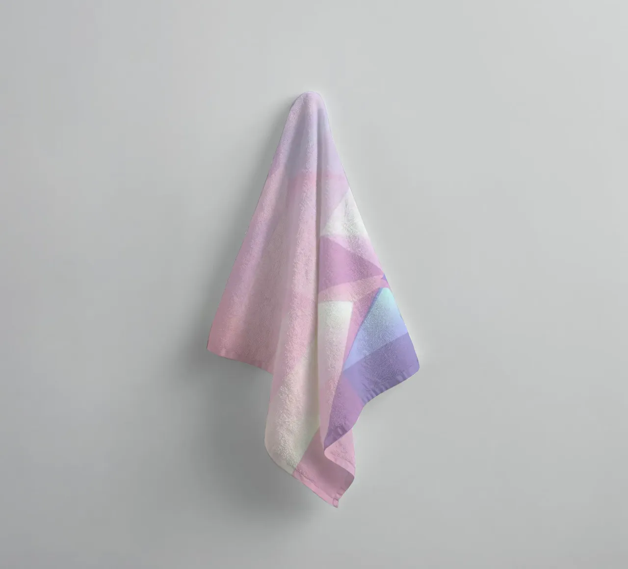 geometric pattern with soft pastels creating calming atmosph towel by DesignDoodle