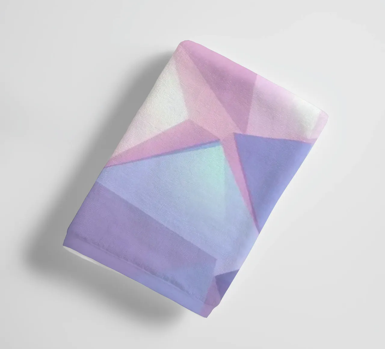 geometric pattern with soft pastels creating calming atmosph towel by DesignDoodle