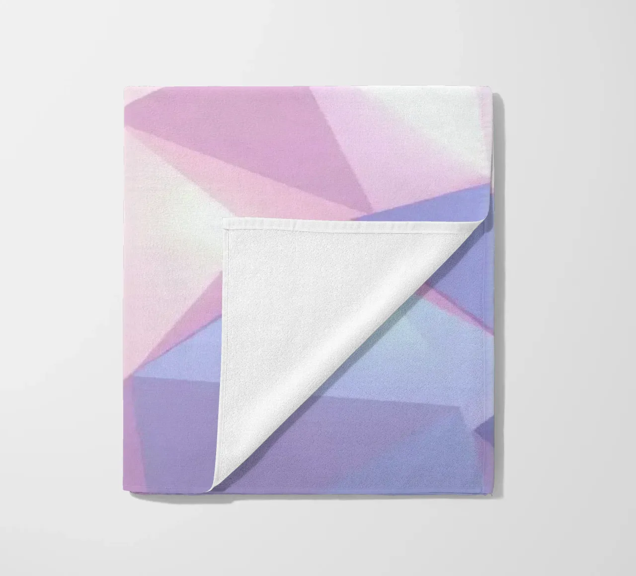 geometric pattern with soft pastels creating calming atmosph beach towel by DesignDoodle
