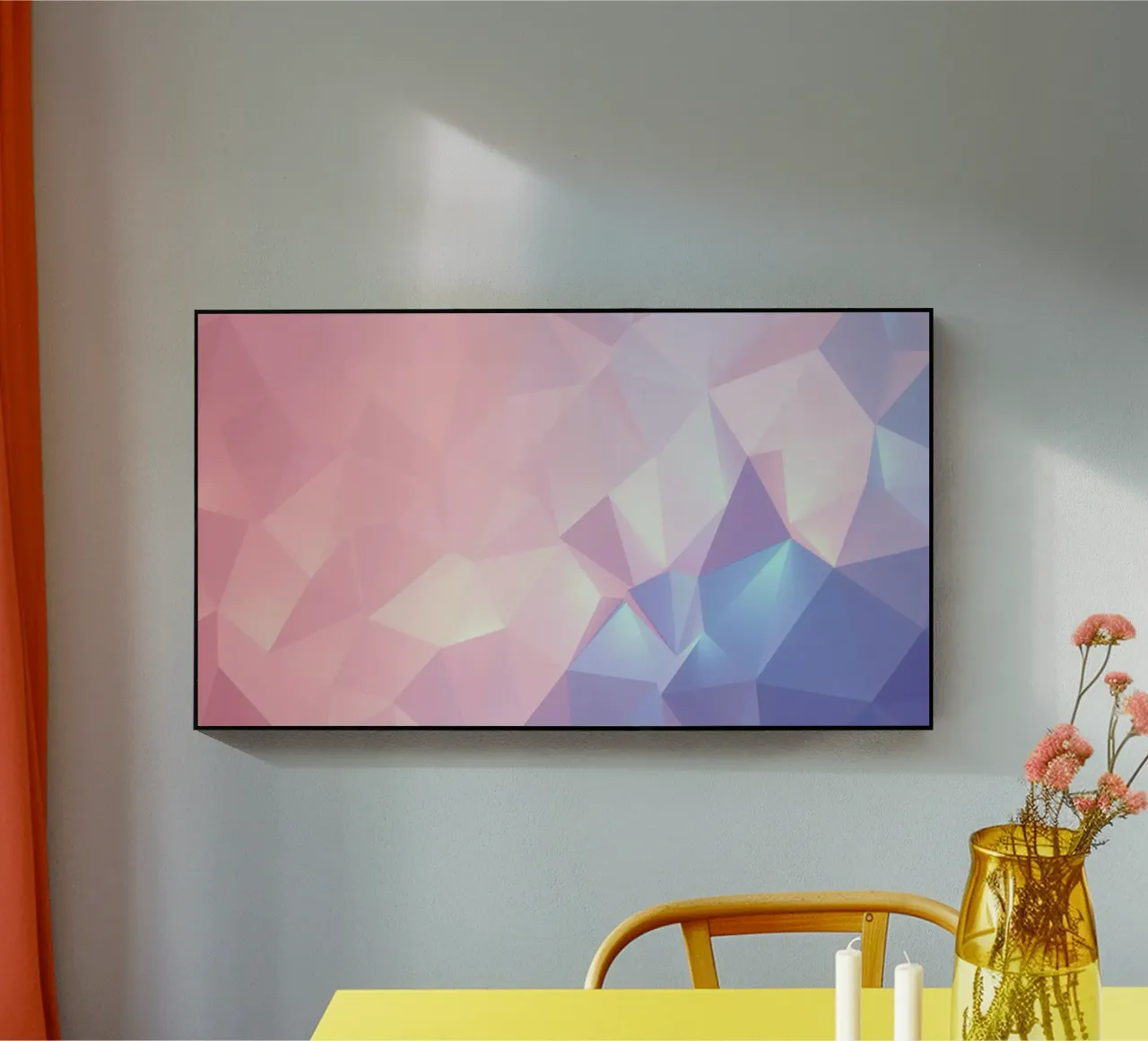 geometric pattern with soft pastels creating calming atmosph acrylic glass by DesignDoodle