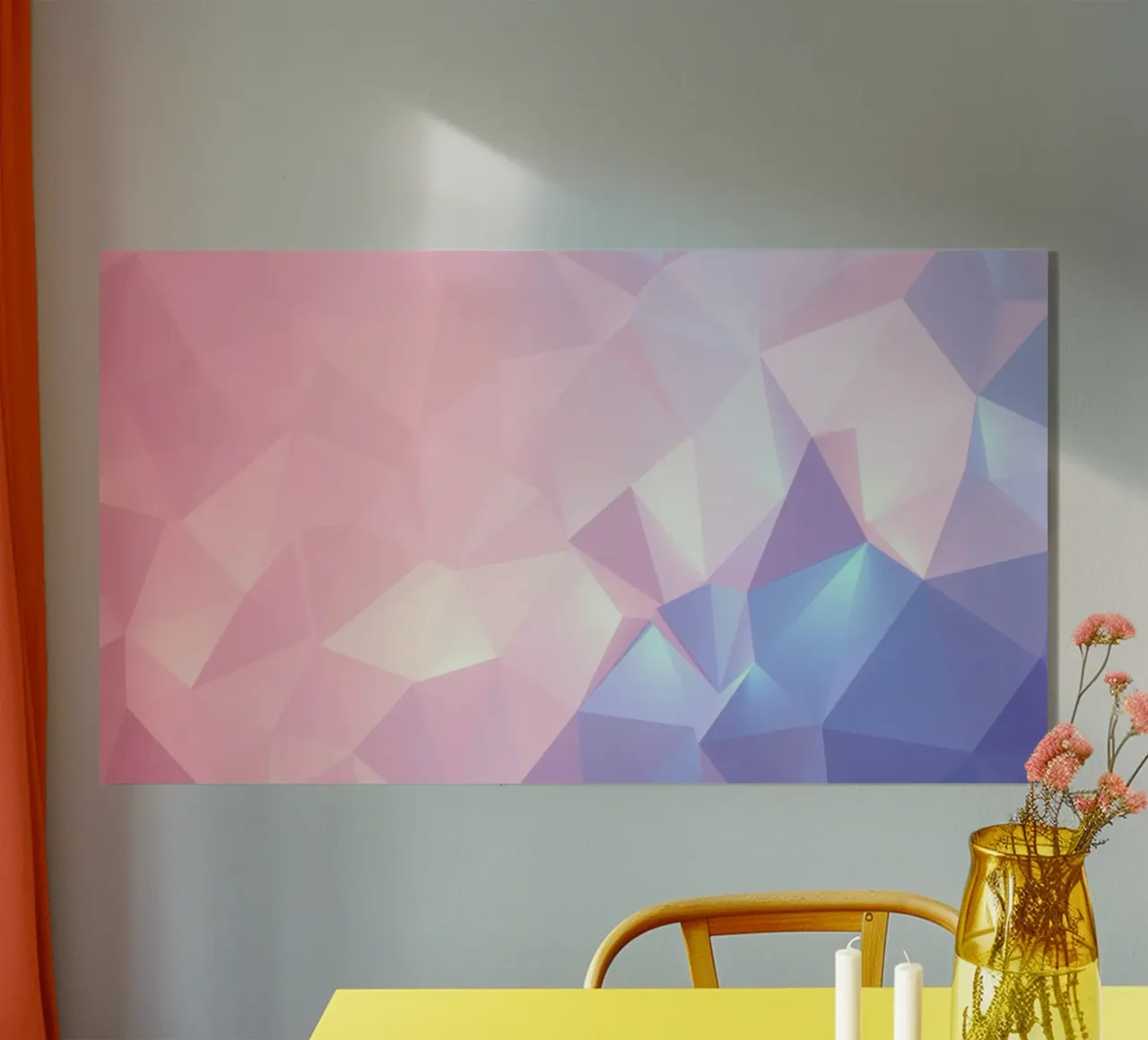 geometric pattern with soft pastels creating calming atmosph acrylic glass by DesignDoodle