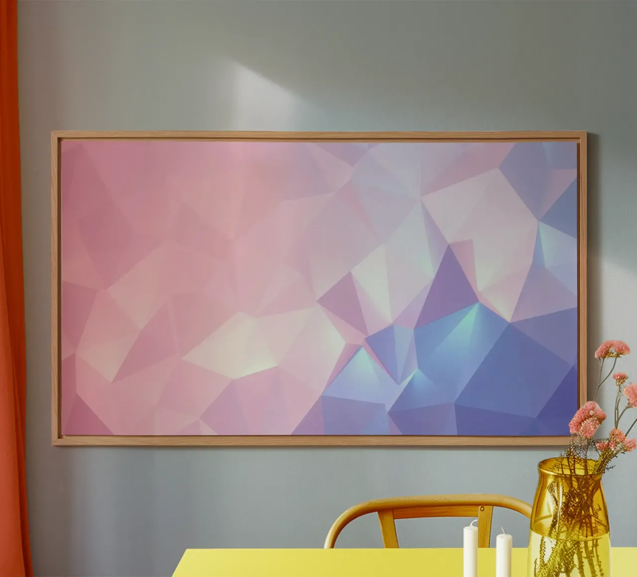 geometric pattern with soft pastels creating calming atmosph alu-dibond by DesignDoodle