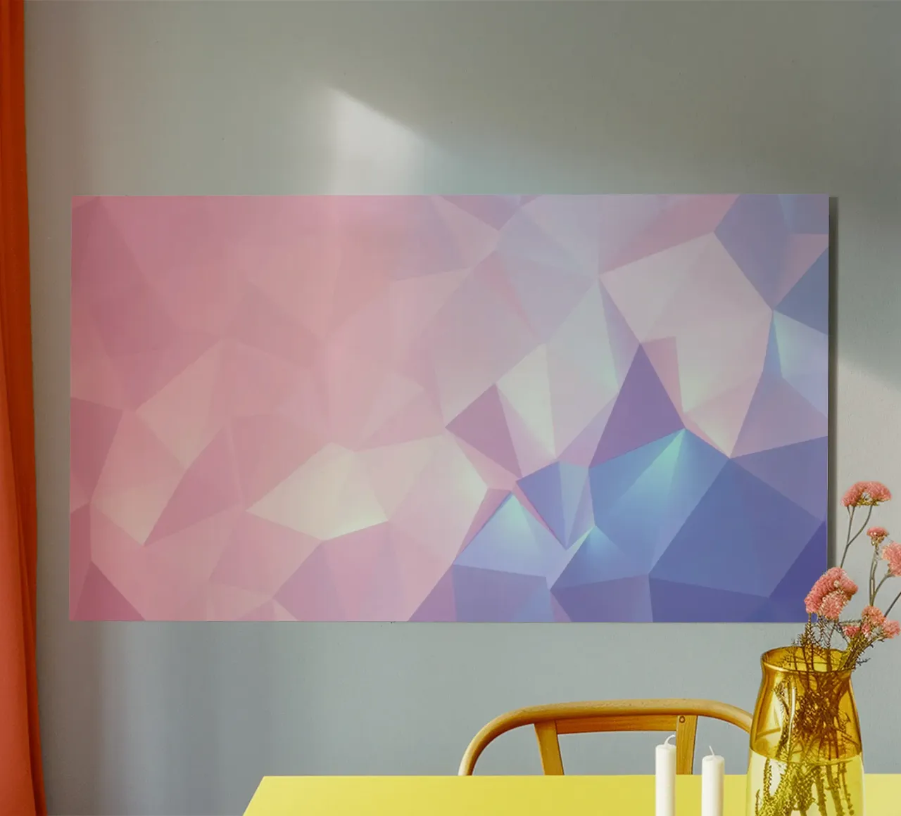 geometric pattern with soft pastels creating calming atmosph alu-dibond by DesignDoodle