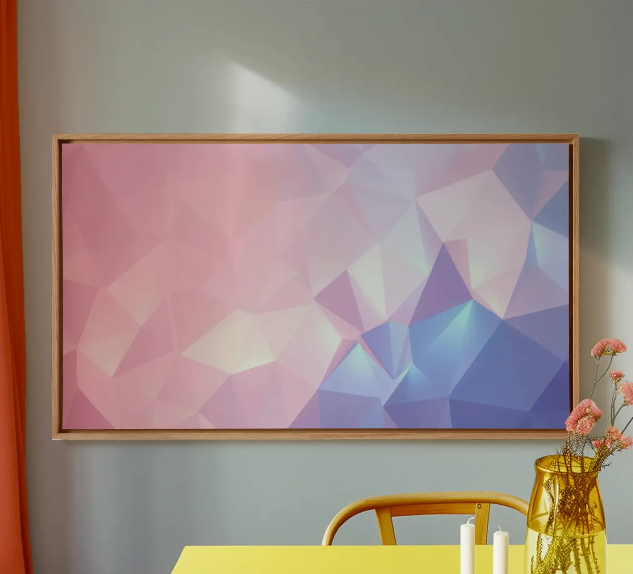 geometric pattern with soft pastels creating calming atmosph canvas by DesignDoodle