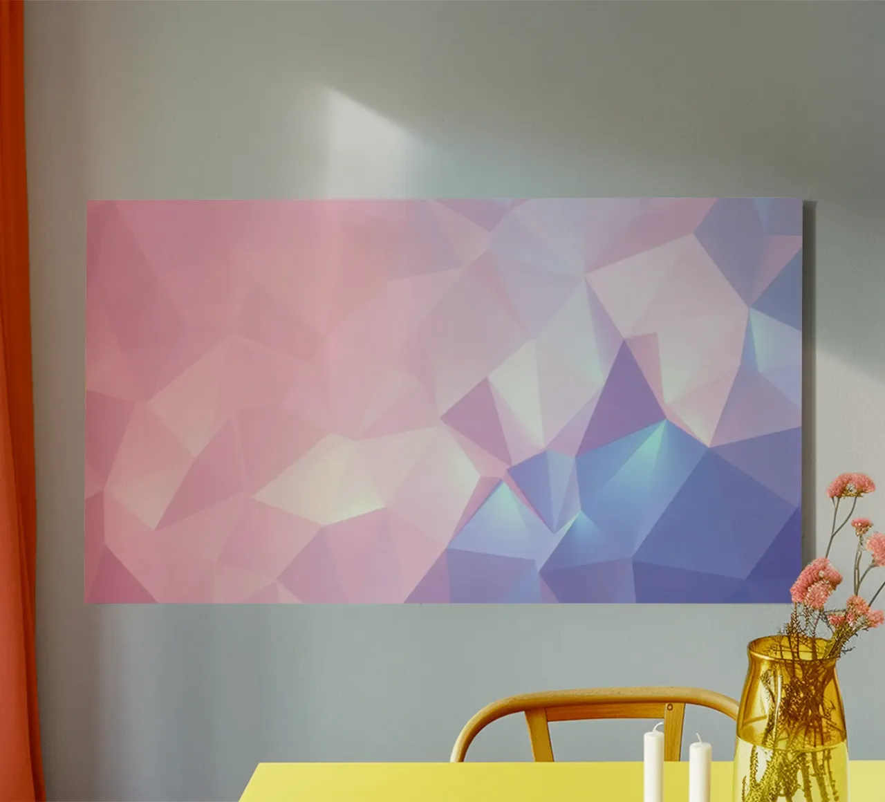 geometric pattern with soft pastels creating calming atmosph canvas by DesignDoodle