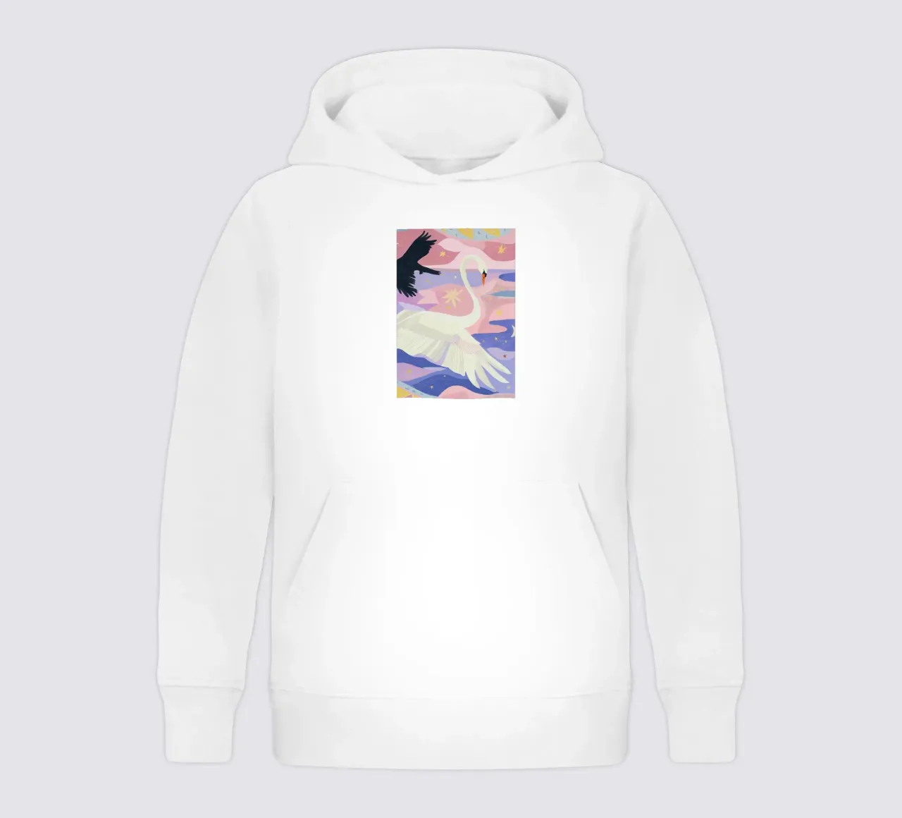 Bunter Schwan Druck, Boho Schwan Poster Kinder Hoodie von Boheme