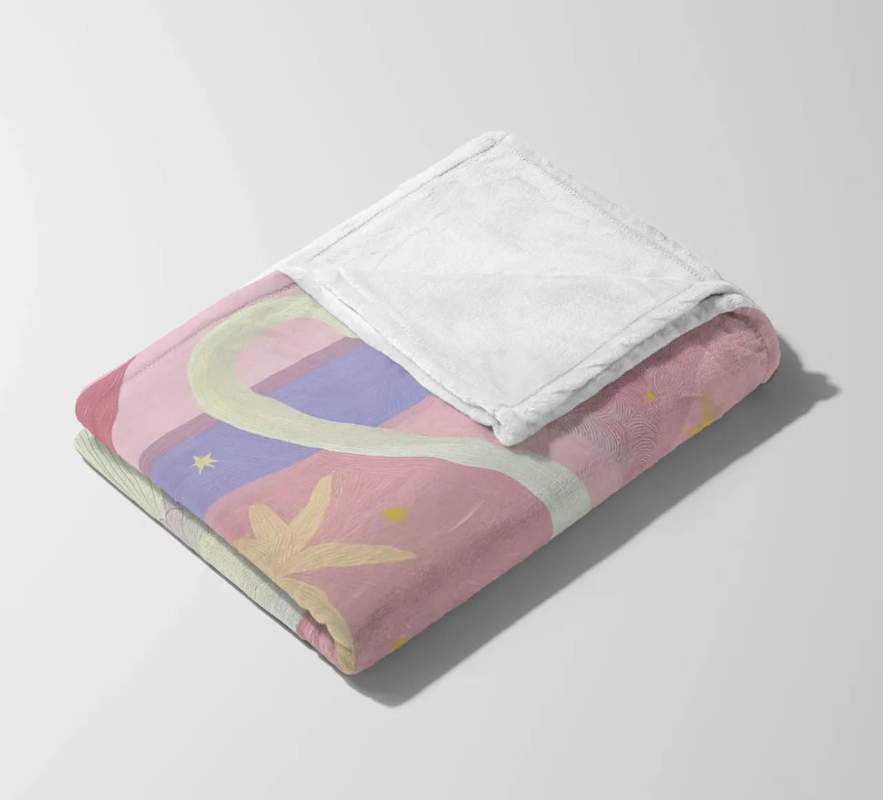 Colourful Swan Print, Boho Swan Poster fleece blanket by Boheme