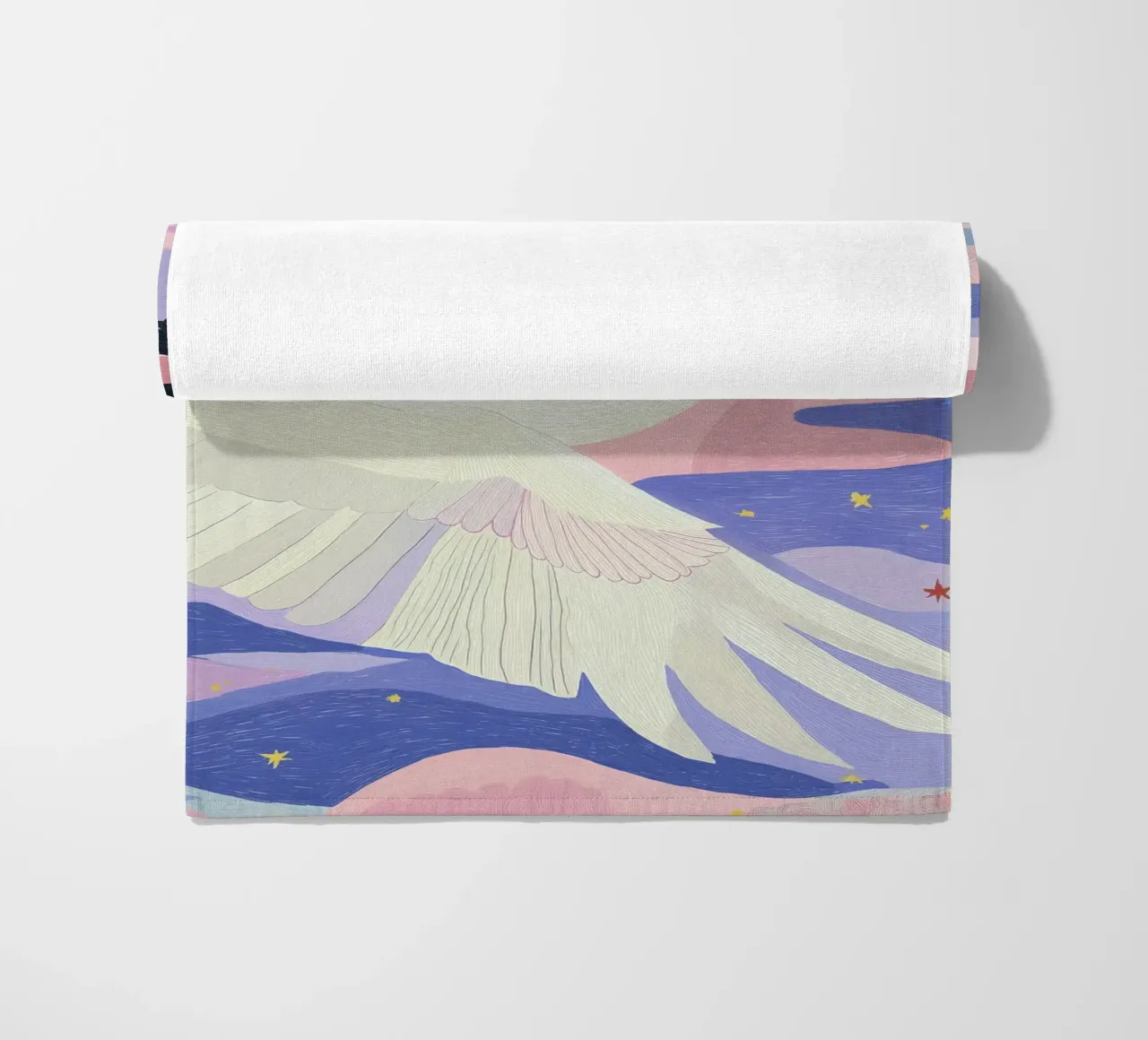 Stampa cigno colorato, poster cigno Boho telo mare da Boheme