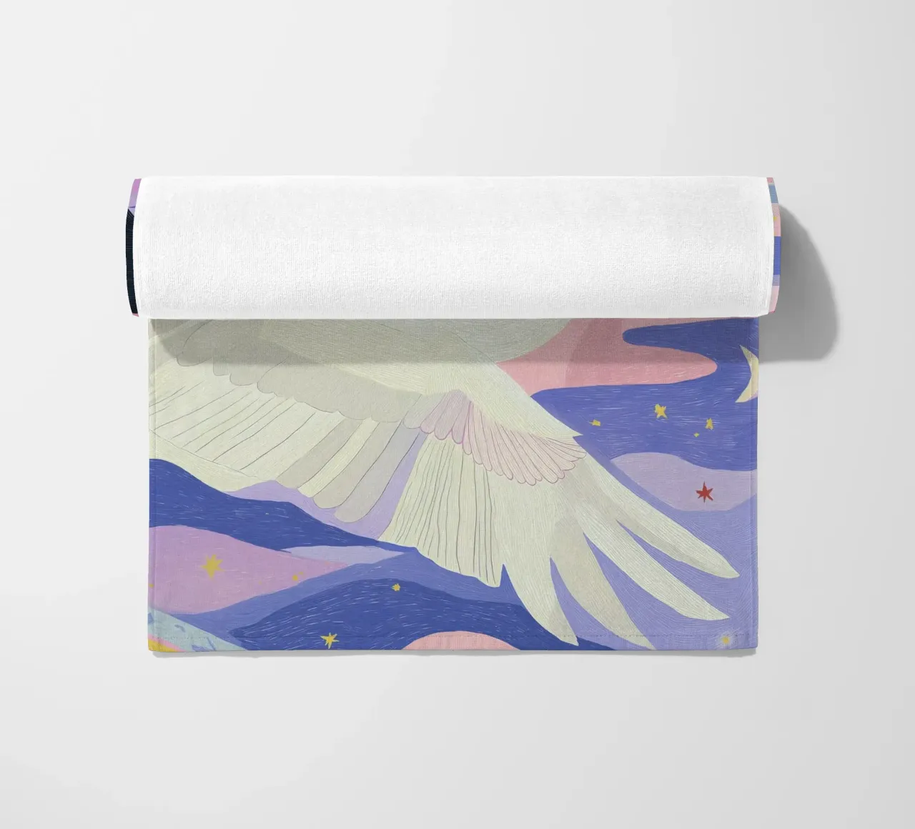 Stampa cigno colorato, poster cigno Boho telo mare da Boheme