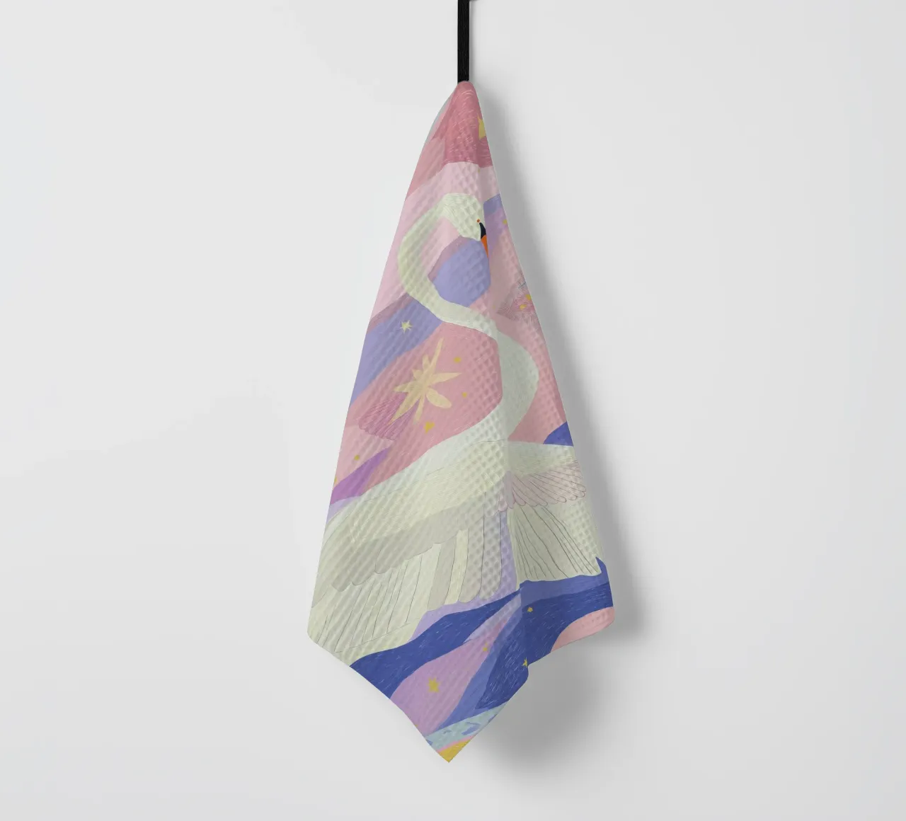 Stampa cigno colorato, poster cigno Boho canovaccio da cucina da Boheme
