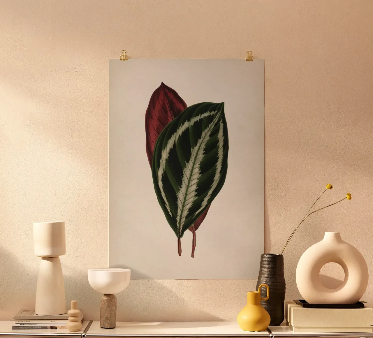 Vintage Houtte 1 Calathea Picturata poster con telaio in plastica da Vintage Print Collection