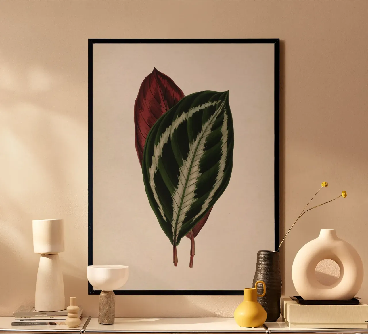 Vintage Houtte 1 Calathea Picturata poster con telaio in plastica da Vintage Print Collection