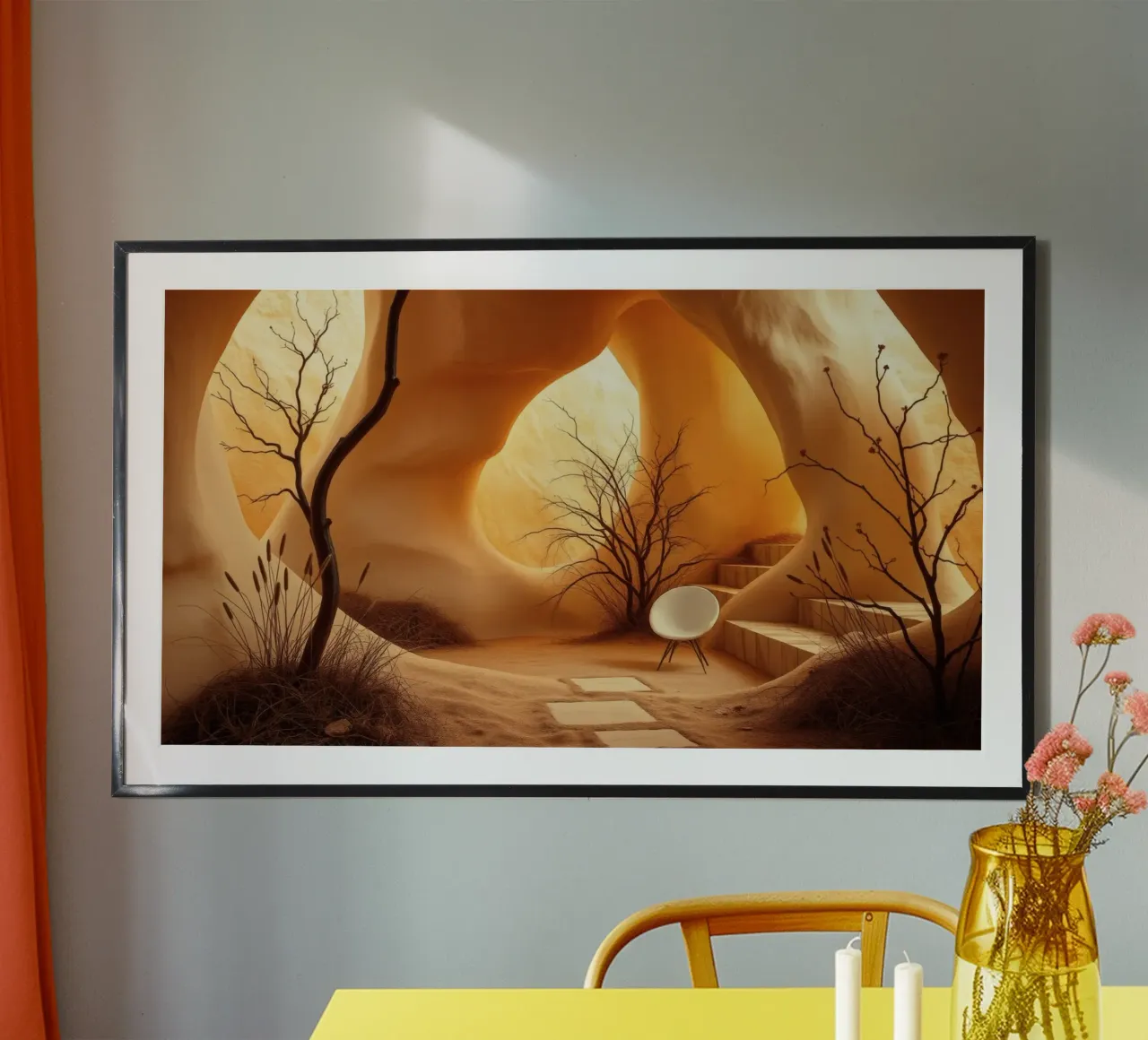 Interno di grotta naturale unico nel suo genere poster con telaio in plastica da DesignDoodle