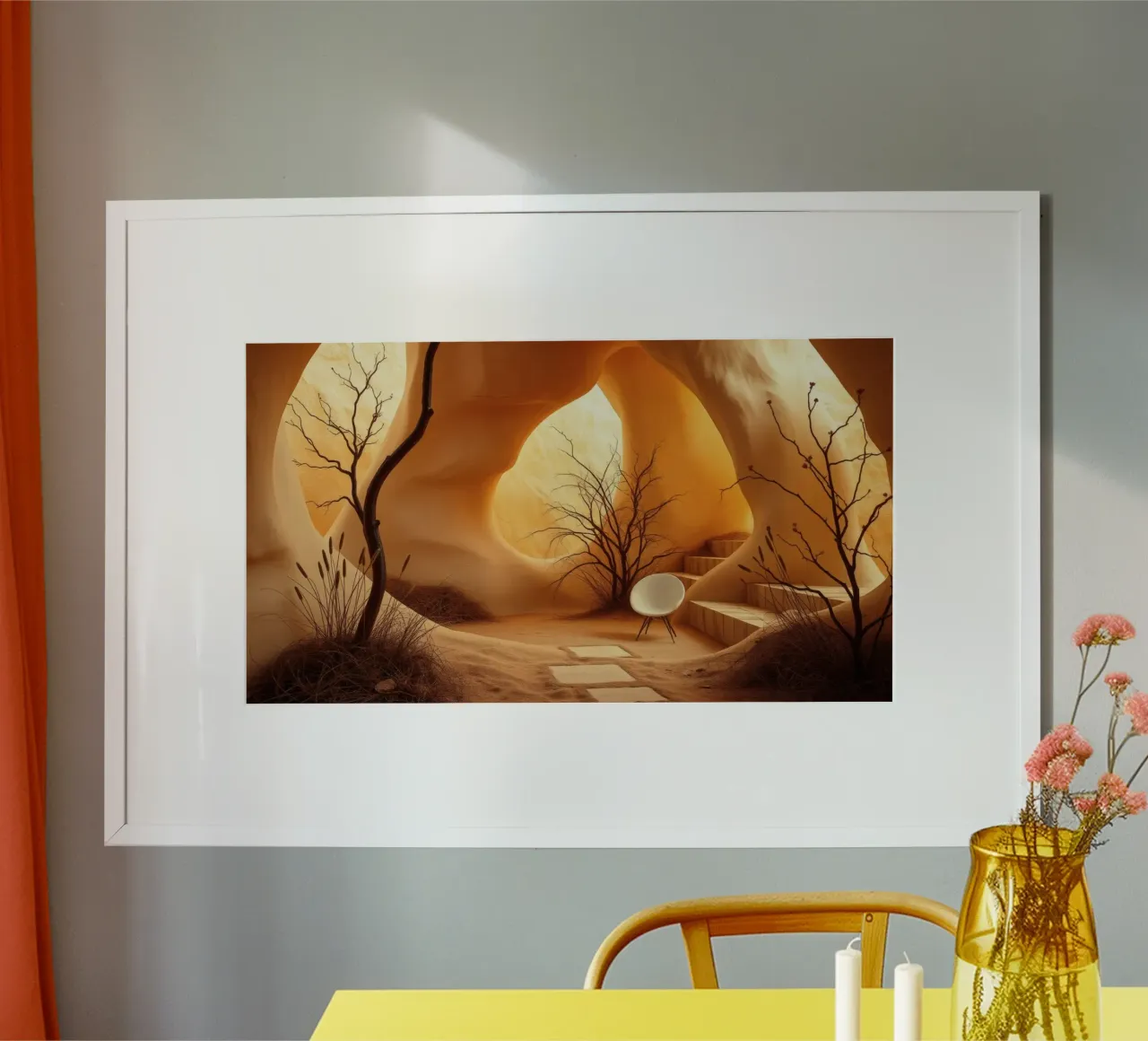 Interno di grotta naturale unico nel suo genere poster con telaio in plastica da DesignDoodle